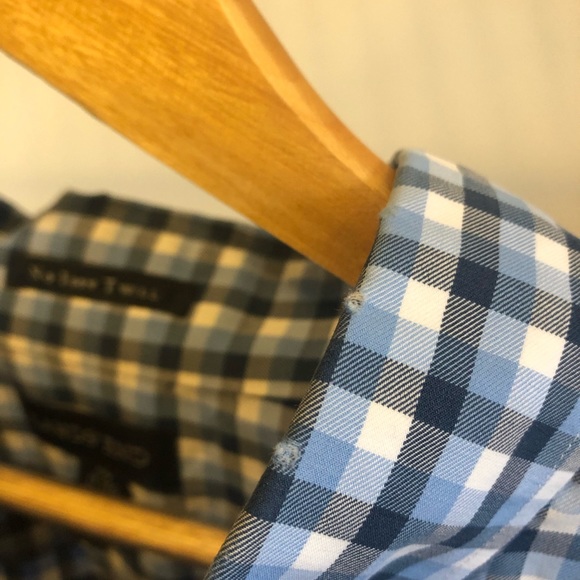 Vintage Mens Lands’ End No-Iron Twill Gingham Shirt Size XL - Picture 2 of 3